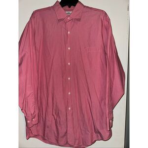 Brooks Brothers 346 Men's 16 32-33  Large Pink Button Down Collar ribbed look Lo